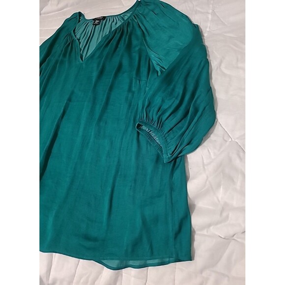 Jones Co Jones New York Top Womens 3X Green Plus Lightweight Festive Peasant - Picture 10 of 12